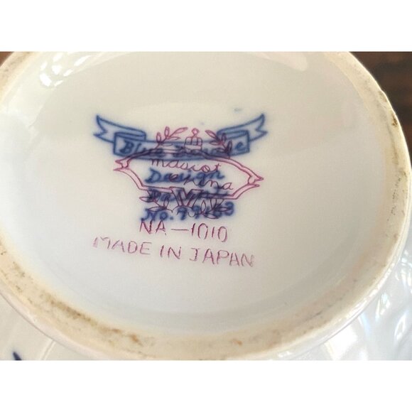Blue Danube Mascot Japan Creamer and Sugar Bowl with Lid NA-1010 VG Condition - Picture 11 of 13